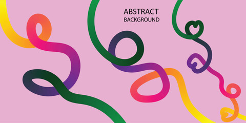Obraz premium Colorful abstract swirls with pink gradient background modern art design