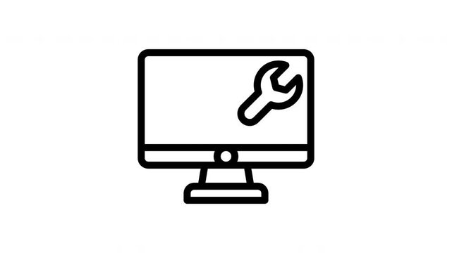 computer minimalist stroke animation