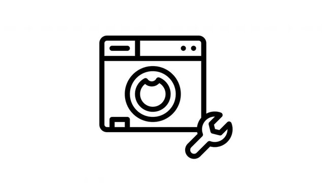 washing machine minimalist stroke animation
