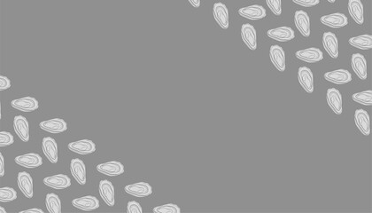 Oyster Background. Handdrawn Shell Seafood Illustration. Marine Coastal Background for Packaging Textile Design © Zayyan 