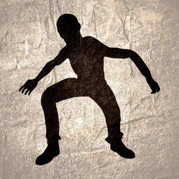 Walking zombie monster silhouette. Spooky and scary character.