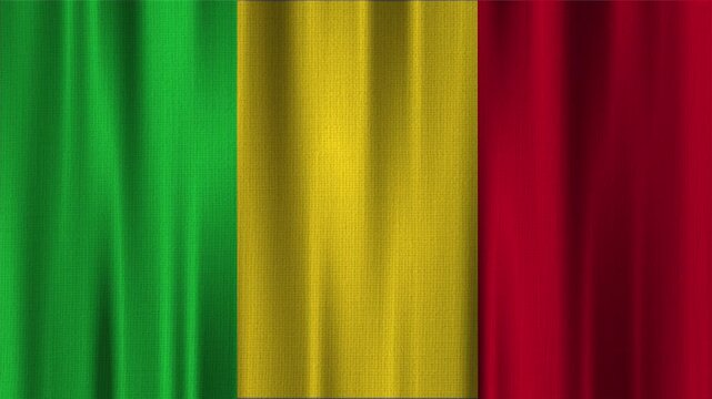 Mali flag waving in the wind with high quality fabric texture