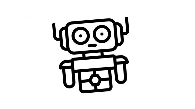robot minimalist stroke animation