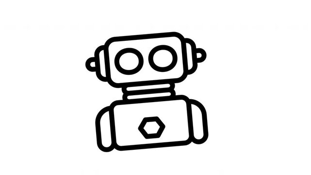 robot minimalist stroke animation