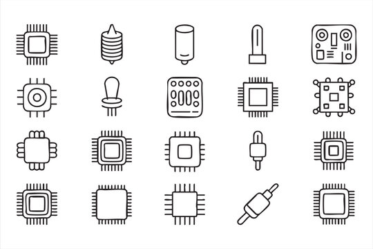 Text editing and document icons showing typography tools alignment and publishing features