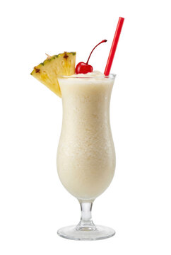 Frozen pina colada cocktail isolated. Tropical drink refreshment.