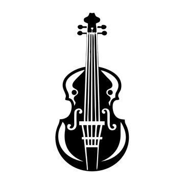 viola da gamba instrument symbol icon silhouette illustration for classical baroque music performance and acoustic design