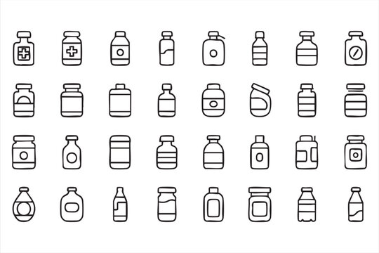 Security system icons with camera surveillance access control and protection