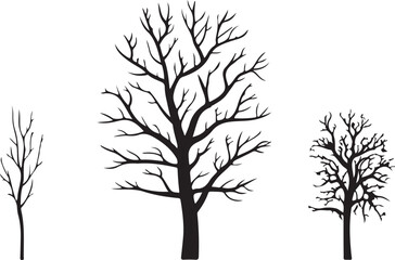 Obraz premium Vector silhouette of tree.
