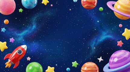 Naklejka premium 3D Glossy Kids Art Craft Background 