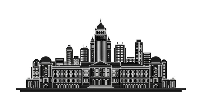 Bangalore Vidhana Soudha skyline silhouette ? iconic landmark vector