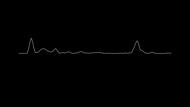 White Audio Waveform Spectrum Animation, Music Bar looping concept. Sound Wave Visualizer with Alpha Channel black transparent Background.