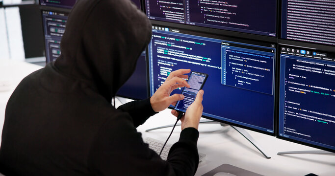 Cybercriminal Infiltrating Smartphone With Malicious Virus