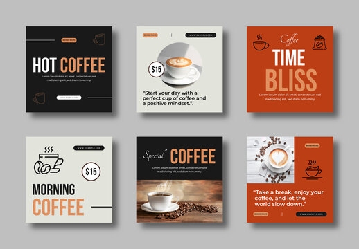 Coffee Social Media Post Template Design
