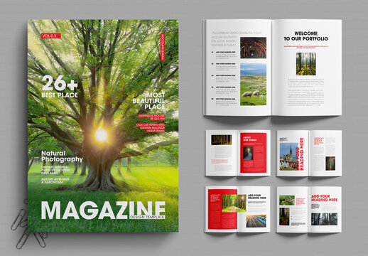 Creative Nature Magazine Layout Template