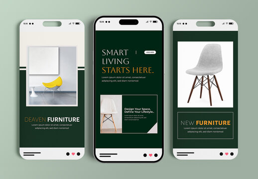 Modern Furniture  Interior Promotion Story Template Design