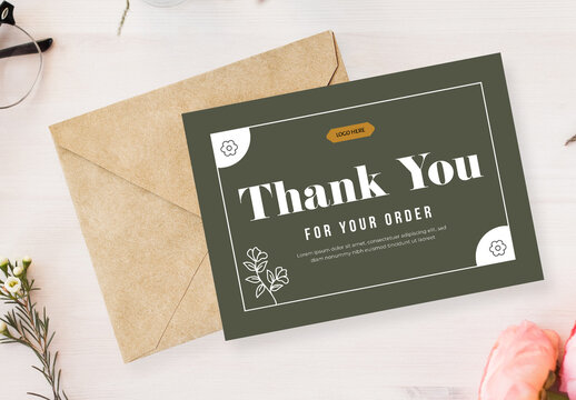 Thank You Card Template Design