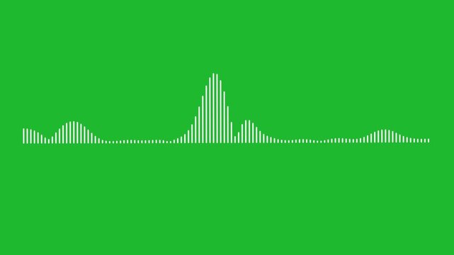 White Audio Waveform Spectrum Animation, Music Bar looping concept. Sound Wave Visualizer with Alpha Channel black transparent Background.