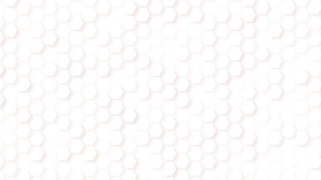 White Hexagon Pattern Background with 3D Effect Minimal Geometric Hexagonal Texture in Soft Gray Tones