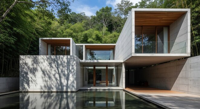 Modern concrete structure exterior design