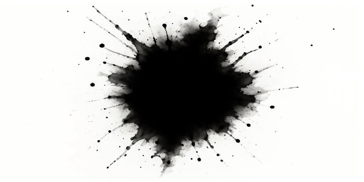 A high-quality grunge vector design featuring black ink splat backgrounds with artistic paint splashes, liquid drips, and dirty splatter stains on a textured brush stroke illustration element