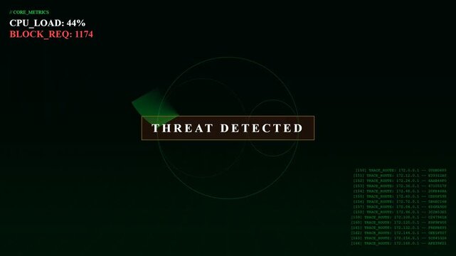Digital threat detection interface with scanning animation