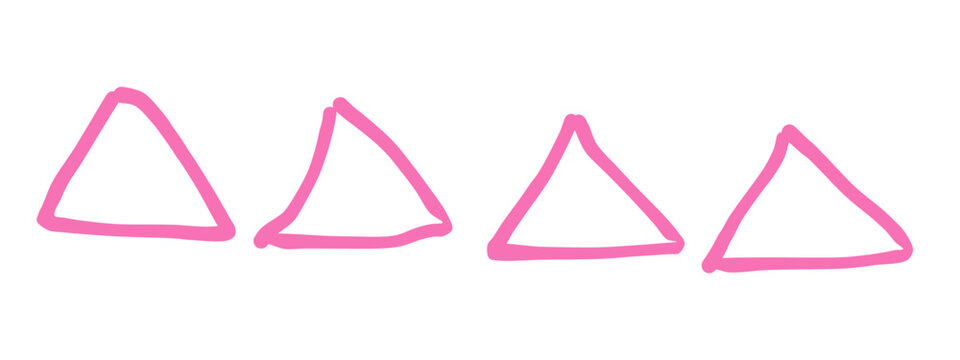 Pink hand drawn triangle outline pattern background for modern banner design and social media branding