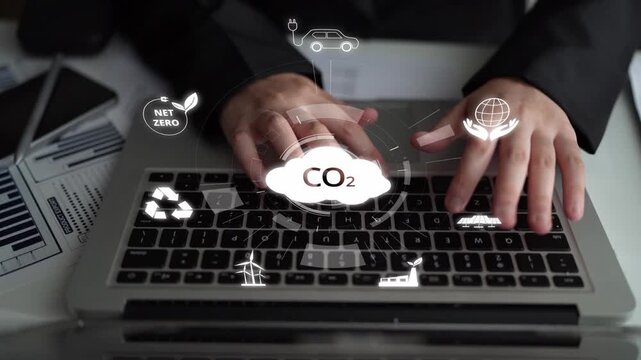 Net zero goals and CO2 reduction strategy driving sustainability, green energy integration, net zero emissions policies, and climate-friendly sustainability solutions for business and society. Muxer