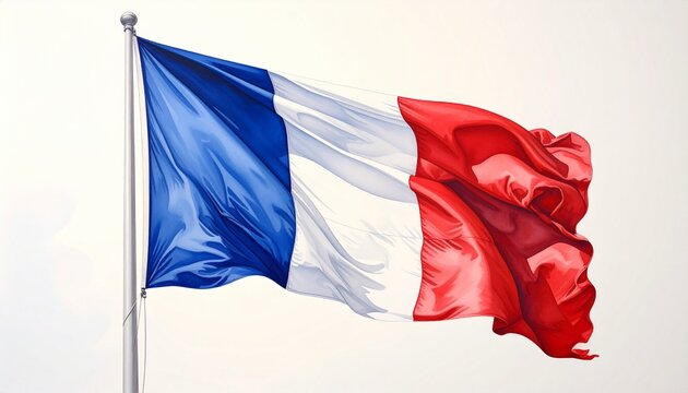 French tricolore flag waving