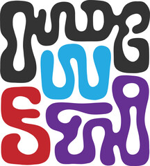 Obraz premium Abstract colorful lettering design with wavy and curvilinear shapes