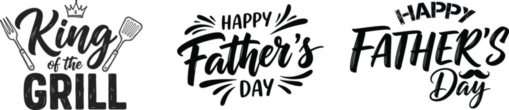 Happy father's day grill master king dad typography for celebrations
