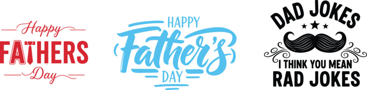Father's day typography celebrating dads with fun stylish lettering designs