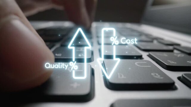 Business concept showing cost reduction and quality increase using Lean, Six Sigma, and Total Quality Management (TQM) to enhance efficiency, value, and customer satisfaction. Muxer