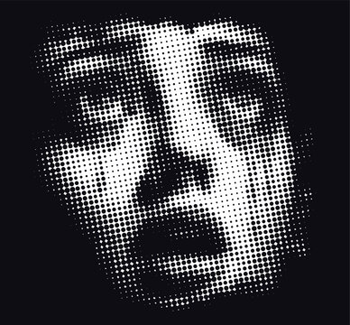 retro graphic popart abstract vintage comic texture pixelated face