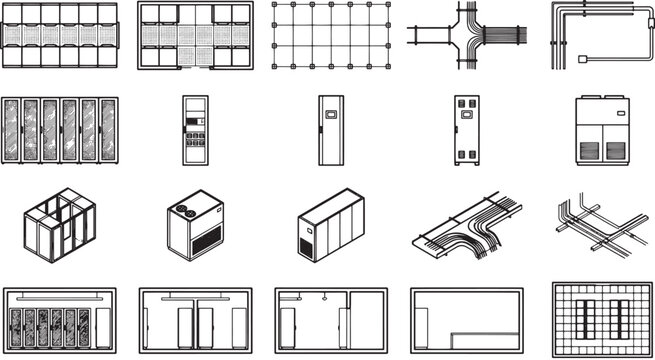 Detailed architectural layout designs for electrical and ventilation systems, providing valuable insights for construction and engineering professionals.