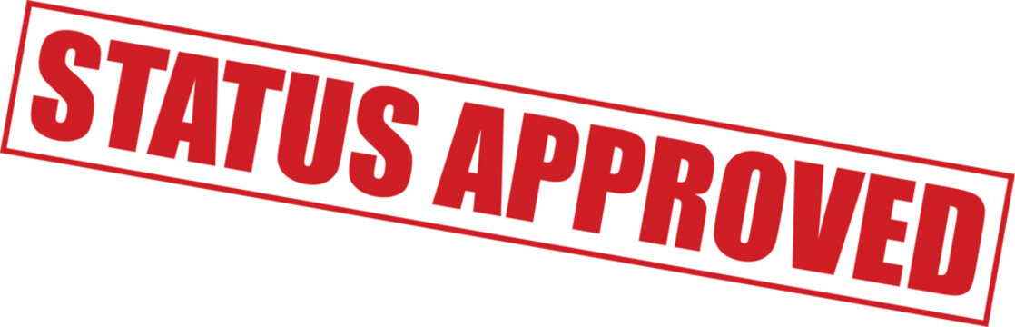 Red status approved stamp with bold text