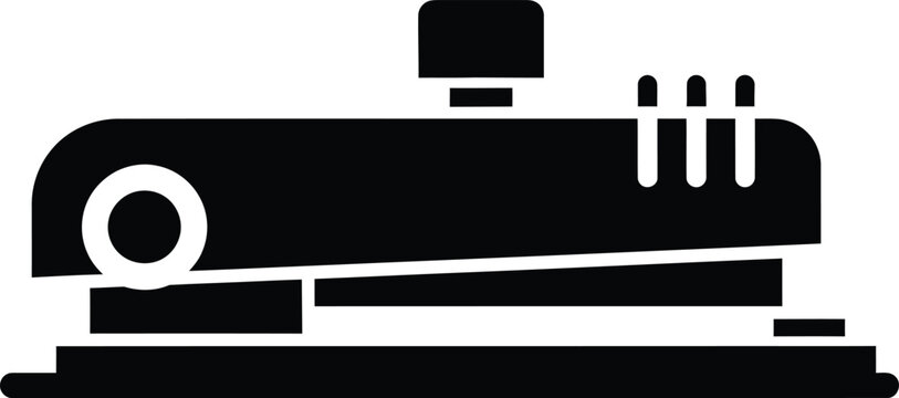 Simple black solid-fill icon representing a stapler