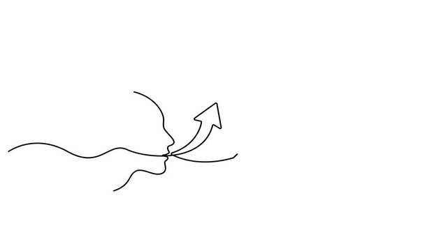 Animated self drawing Continuous one line drawing of Minimalist arrow, abstract line art, simple vector graphics, business concept