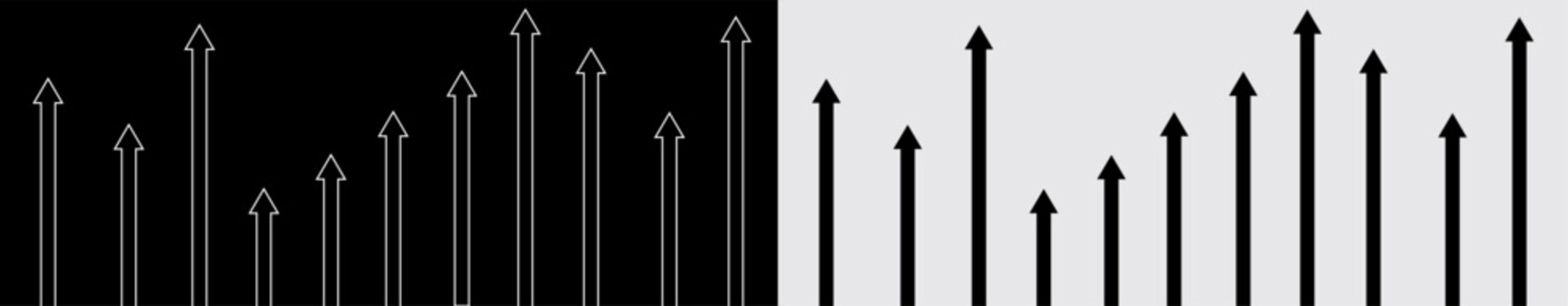 Stock market growth graph rising arrow investment trading success business strategy vector transparent.