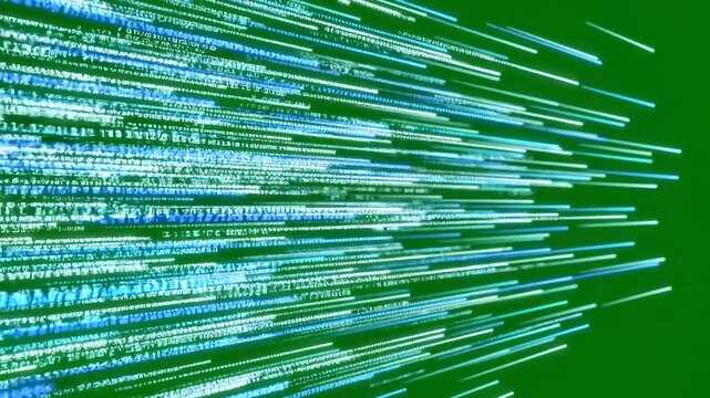 Abstract green background, blue streaks, digital motion, futuristic design, technology concept 4k video ai