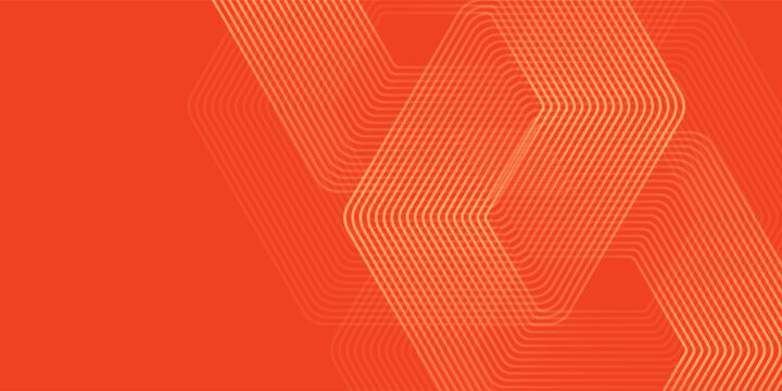Orange gradient hexagon lines geometric