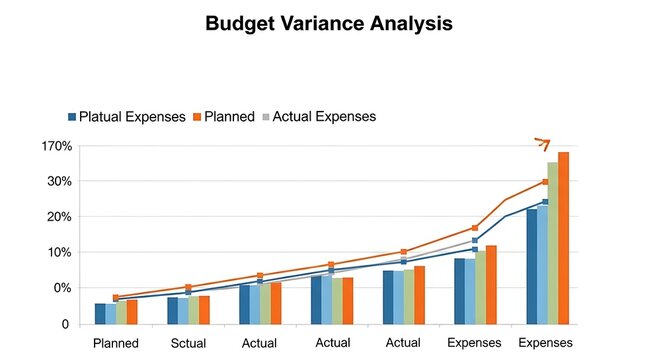Business Budget Variance Analysis Graph.