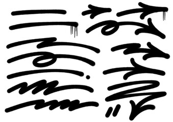 Fototapeta premium set of black ink splashes arrow 