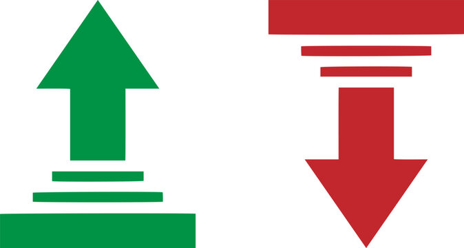 up and down arrows direction trend vector illustration