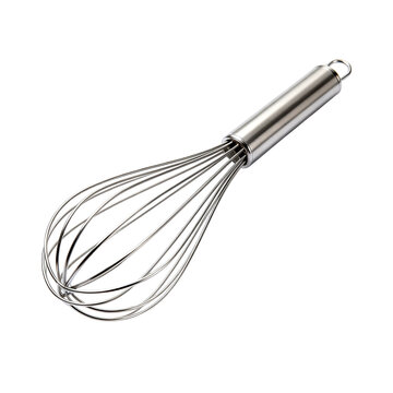 [Transparent Background PNG]Stainless Steel Kitchen Whisk on White Background