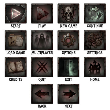 horror game ui button