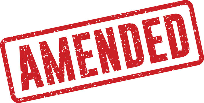 Red 'amended' stamp illustration