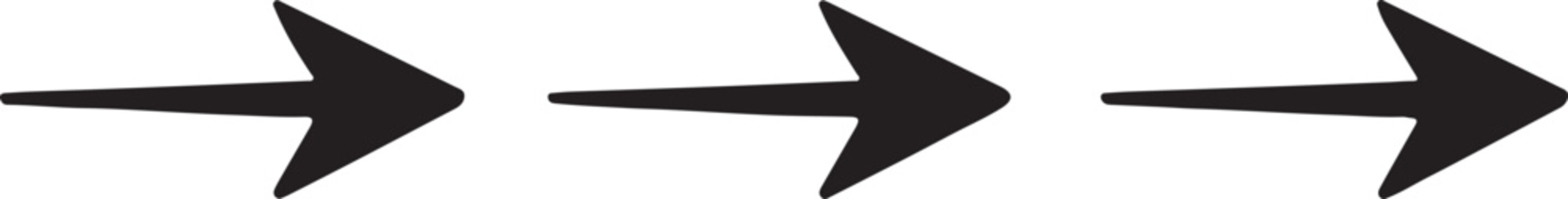 Three black arrows pointing right, indicating progression or forward movement in a sequence