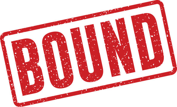 Red rubber stamp with the word 'bound' in bold capitals
