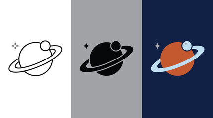 Saturn Planet Orbit Icon Set © PixelCraft3D